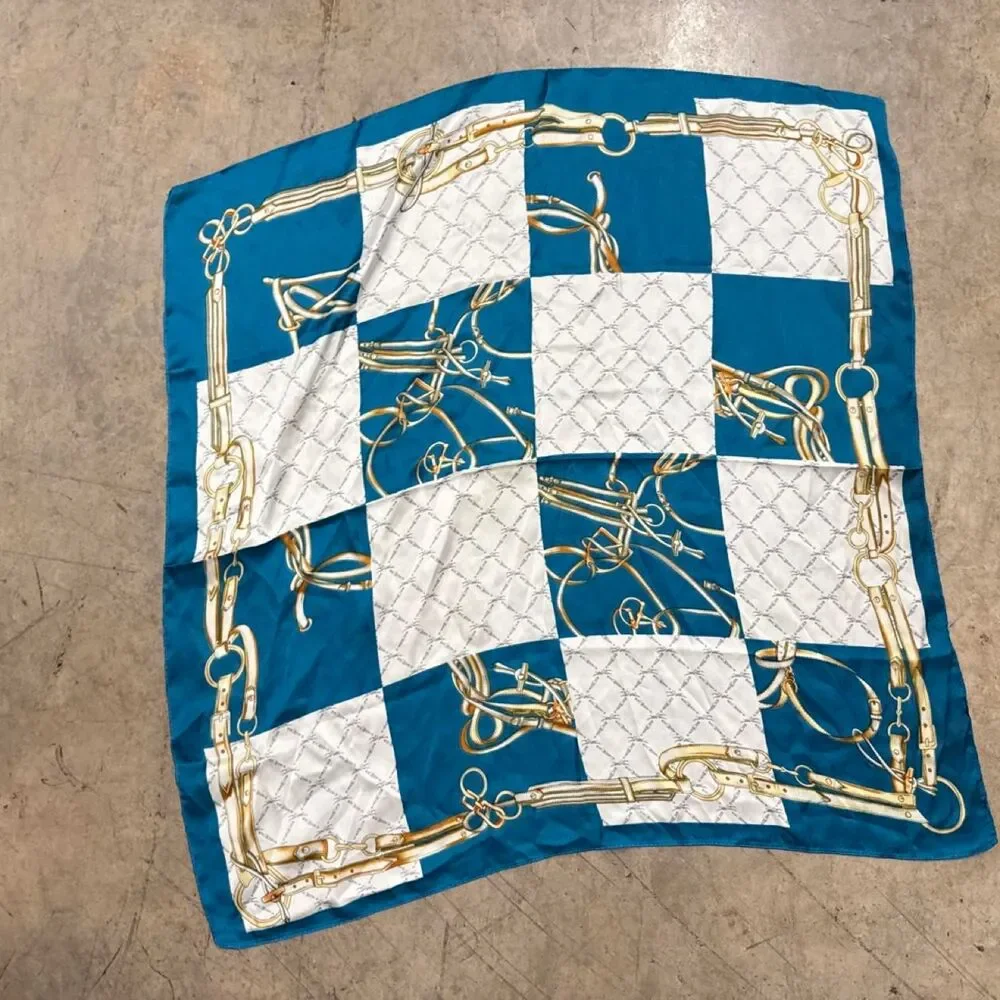Blue Satin Scarf